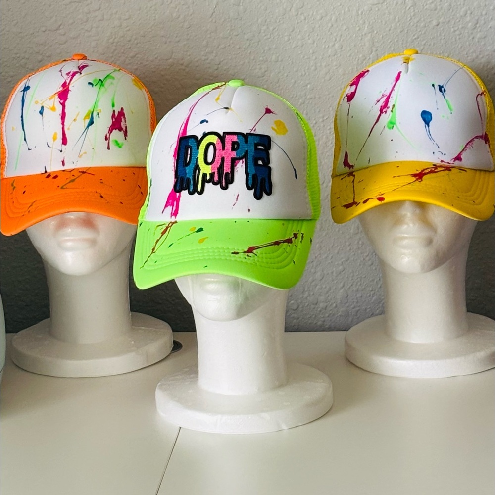 Colorful Splatter Paint Caps $15 each